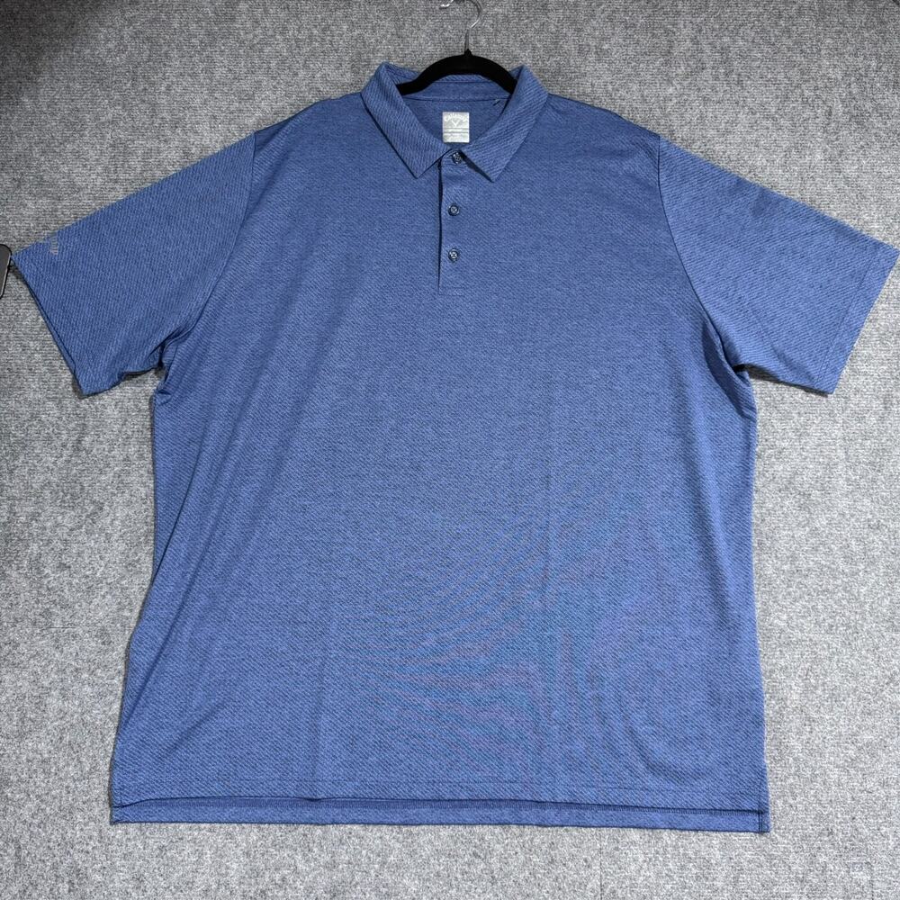 Callaway Opti Dri 3XL Golf Polo Shirt Blue Performance Short Sleeve